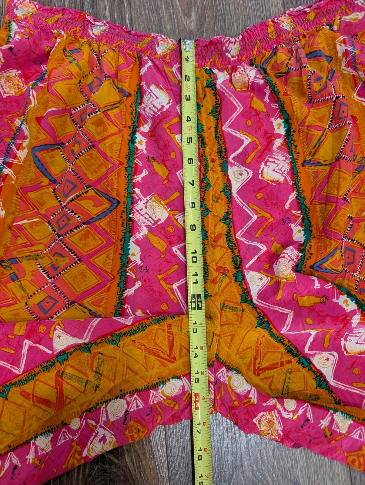 Vintage Gene Ewing BIS Silk Wide Leg Culottes L/XL Boho Maximalist Art 1980s