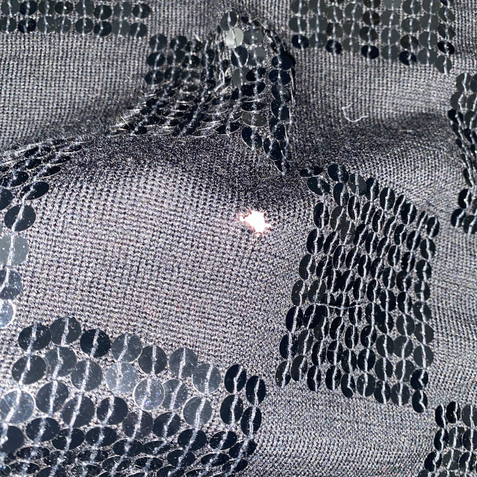 Vintage Valerie Stevens Sequins Sweater Black Small Deadstock Defect NWT *HOLE