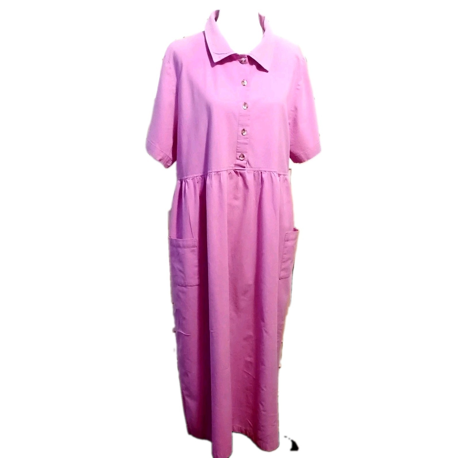 Sunbelt Pink Vintage 90s Cotton Lagan Look Dress Women’s XL
