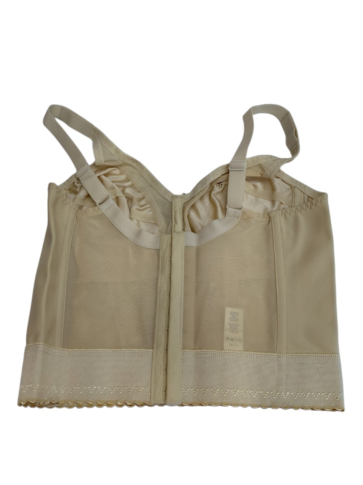 Vintage Crown-nette Longline Beige Bra Size 36B