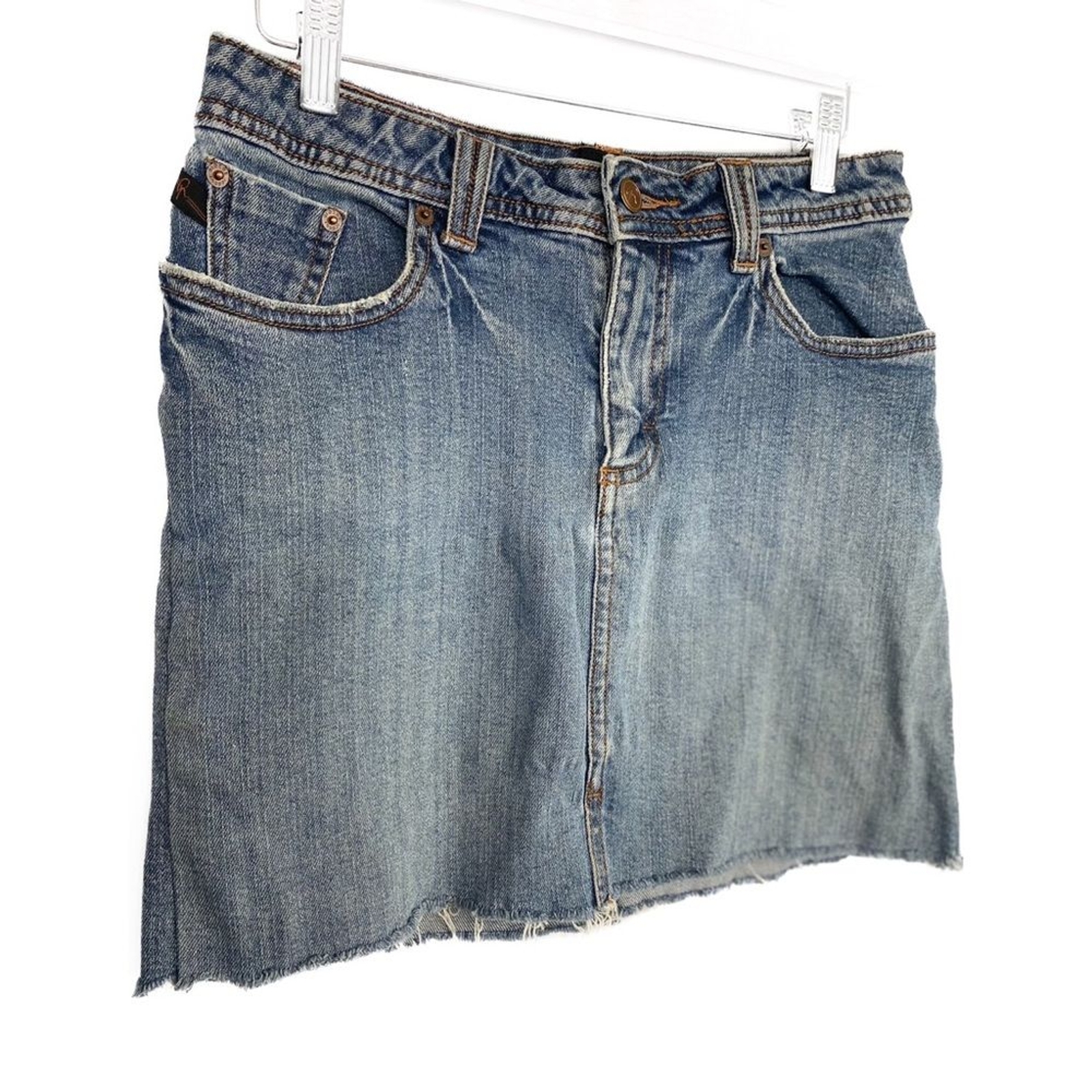 Vintage Riders Womens Y2K Mini Denim Skirt Size 6/8 Retro Western Cowgirl Rodeo
