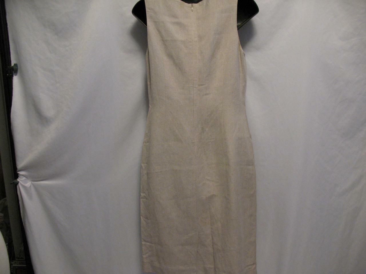 Vintage Harve Benard Holtzman Size 4 Linen Pencil Dress Lined Sheath Sleeveless