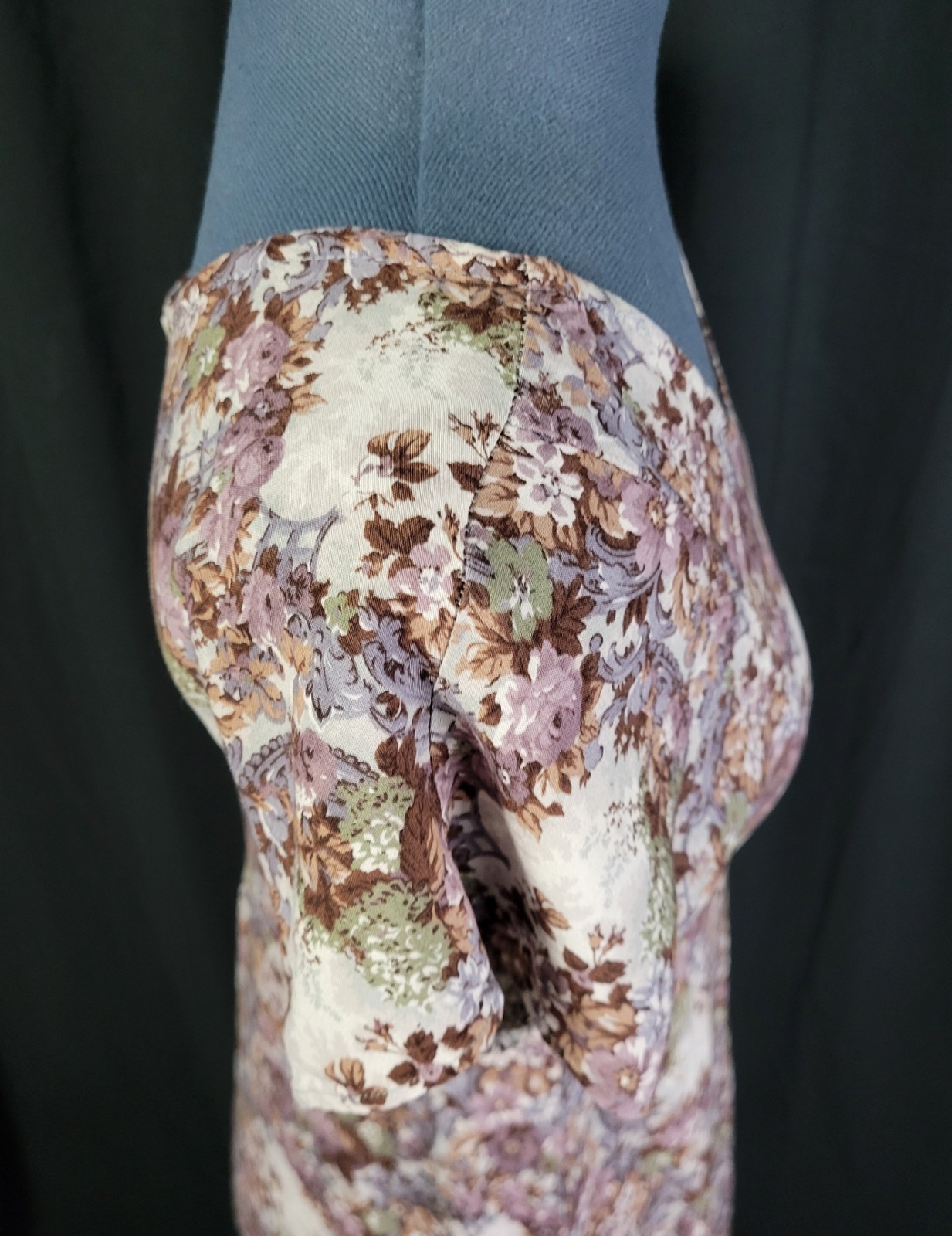 Vintage All That Jazz Muted Grey/Purple/Blue Floral Fit & Flare Dress Size XS?