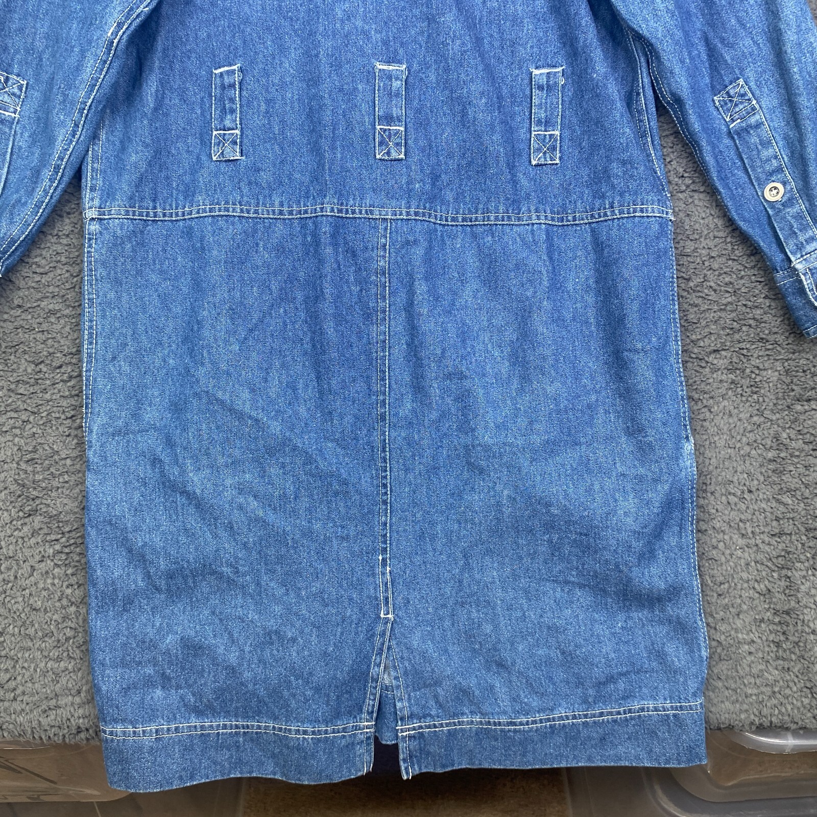 Vintage 90’s FADS Medium Wash Denim Mom Button Up Denim Dress Size 6 Cottagecore