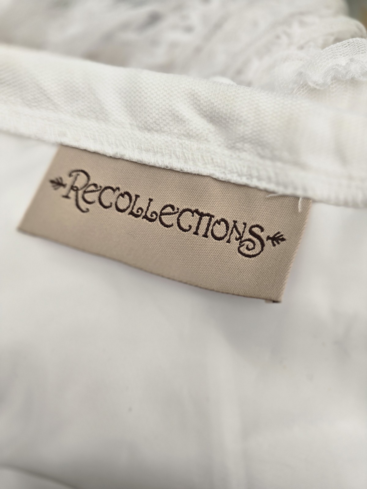Vintage Recollections Lace Prairie Dress White Cottagecore Victorian L