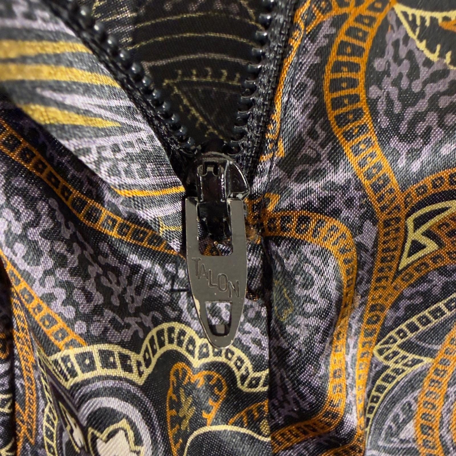 Notations Vintage Paisley Satin Pleated Midi Skirt Size S Made in USA Boho