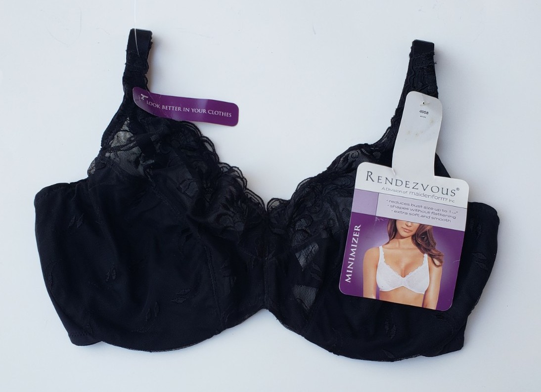 Maidenform Rendezvous Minimizer Bra Size 36DD Underwired Black NEW Retired