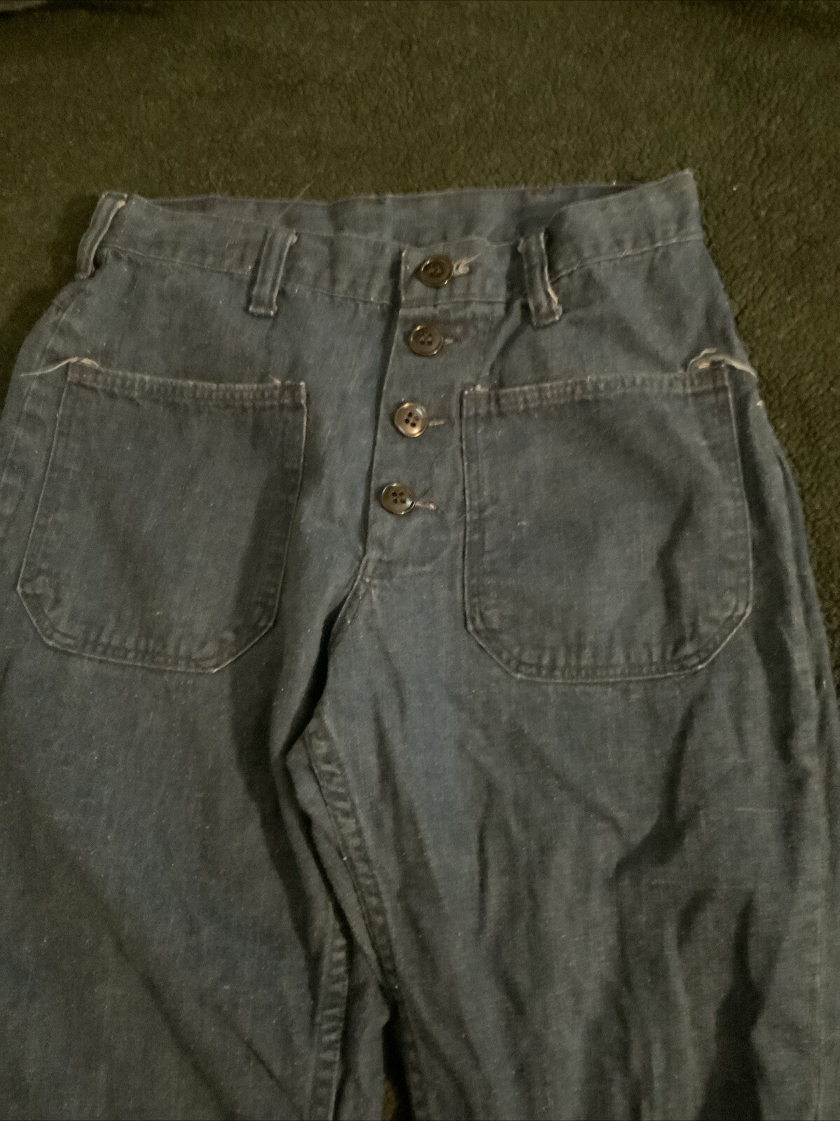 Vintage 60’s 70’s Womens Maverick Blue Bell Front Pocket Button Jeans 27” Tag 30