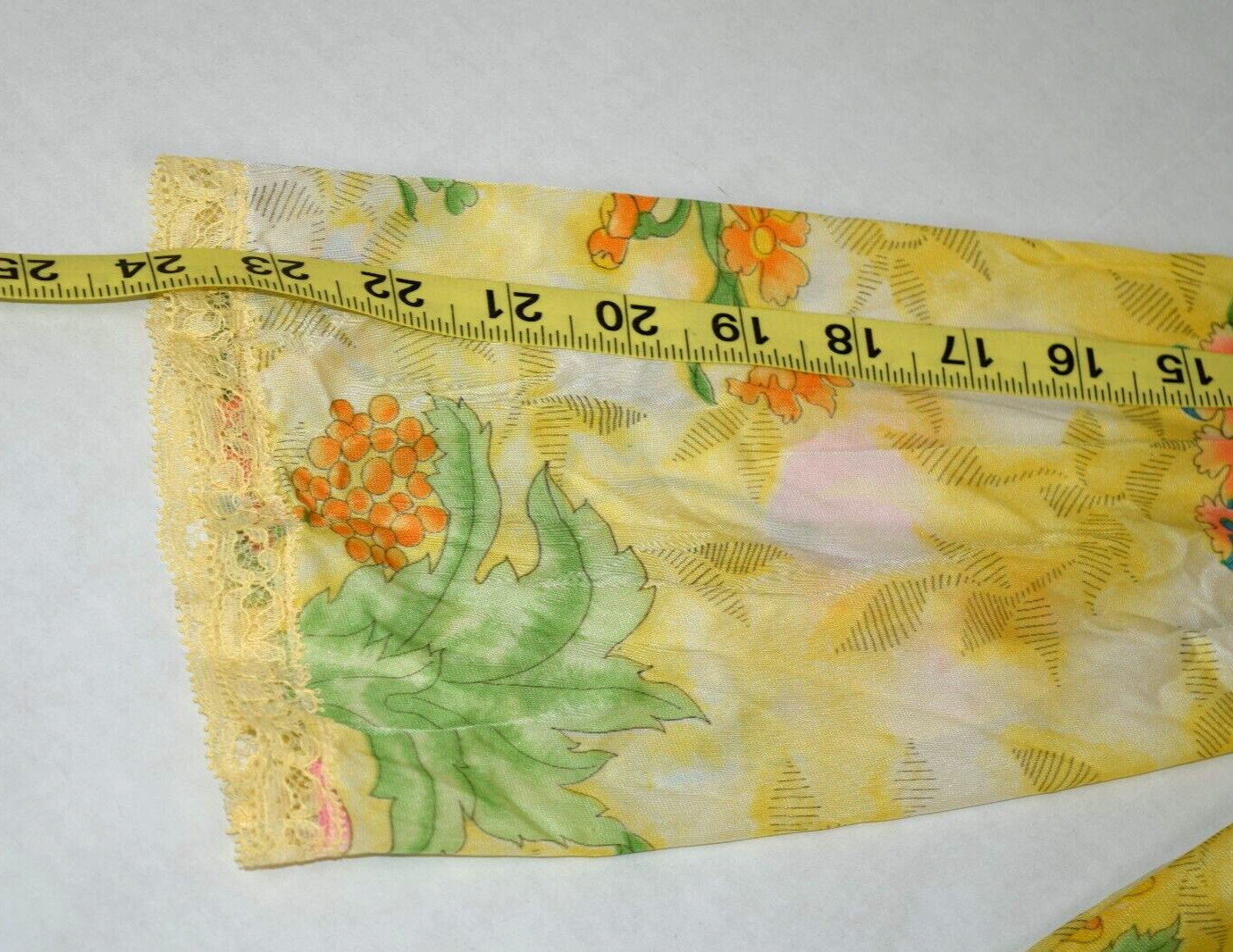 Vintage Nightgown Size S 70s Shimmery Golden Yellow Floral A Line Full Button