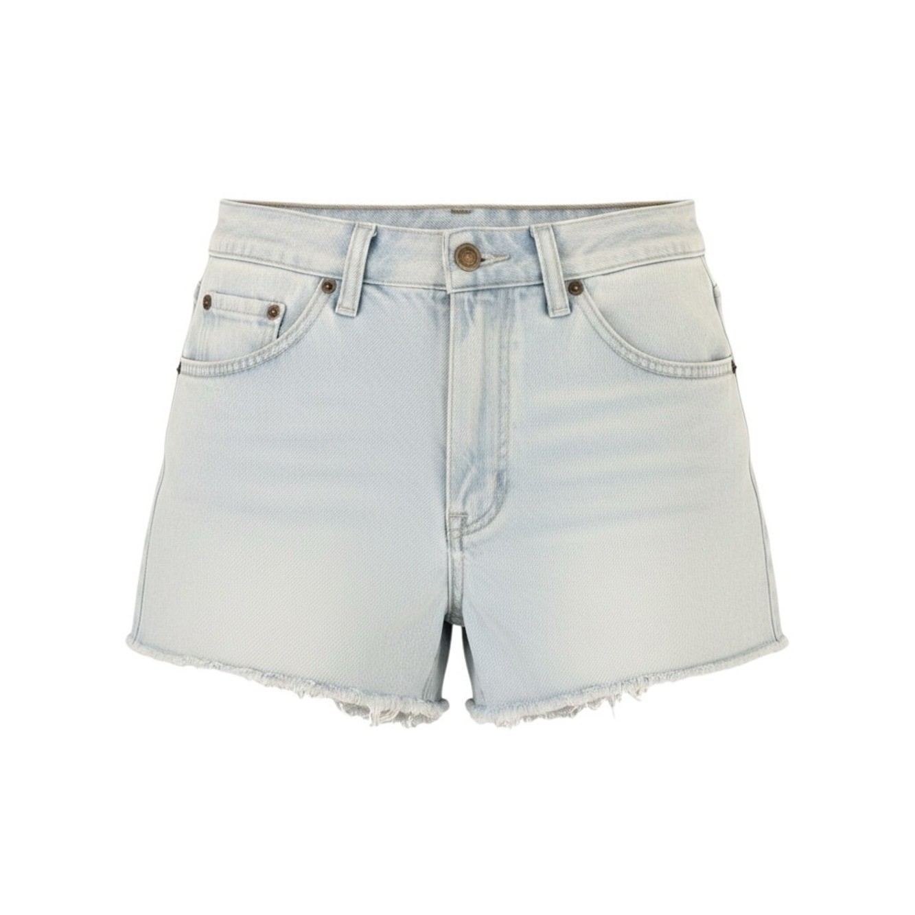 Vintage 90s Pepe Shorts Ice Wash Cut Offs Raw Hem Jorts Button Fly 26″ Waist