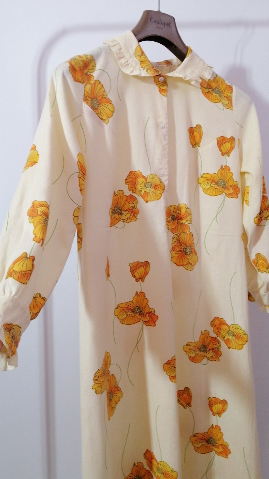Vintage 70’/ ’80 Beldona Floral House Dress Lounge Gown Modal Cotton EU 40