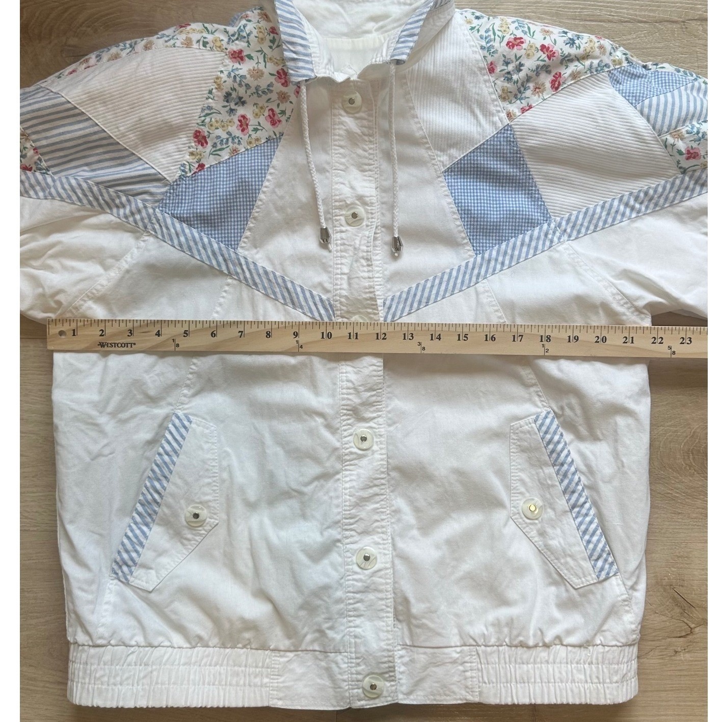 Vintage 90s Current Seen Patchwork Floral Striped Cotton Jacket M Cottagecore