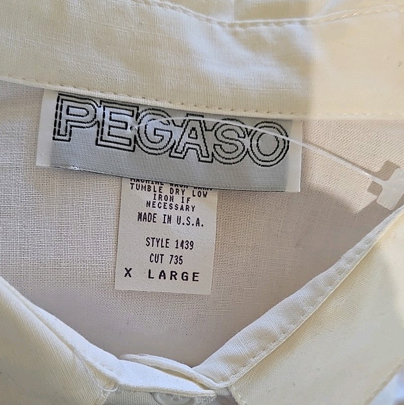 1980’s Vintage Pegaso Frill Poplin Peter Pan Blouse Shirt Sz Large Shoulder Pads