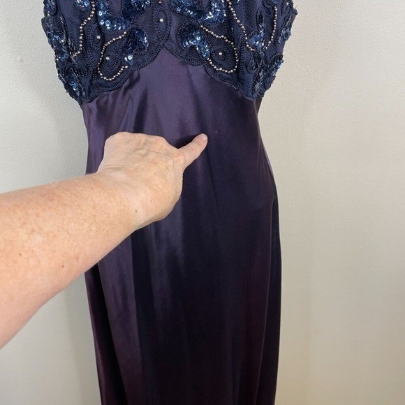 Vintage Y2K Morgan Co Whimsigoth Fairy Silky Slip Dress Small Purple Maxi HOCO