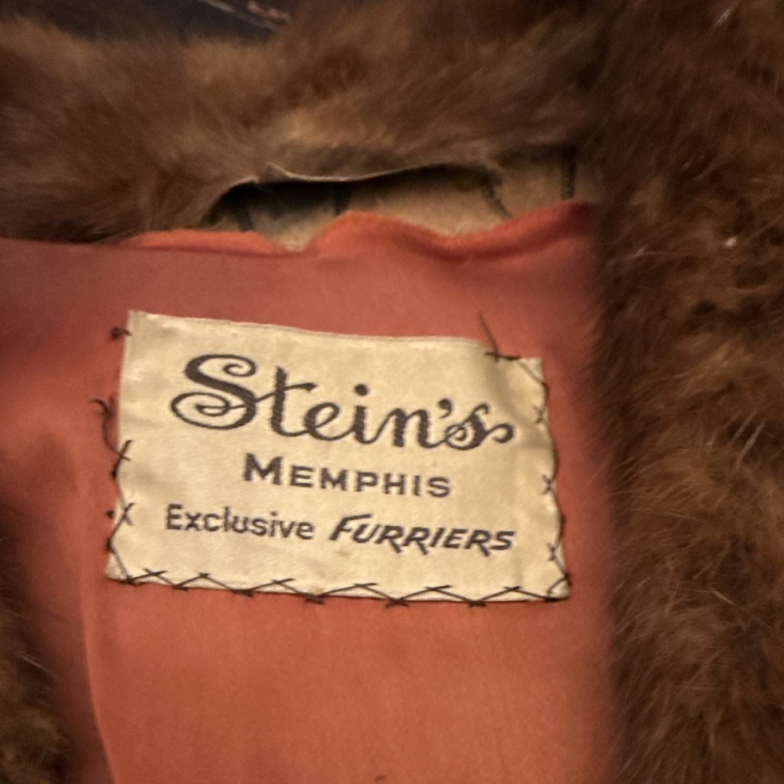 Stein’s Memphis Exclusive Furriers Vintage Brown Fur Coat Regular Size