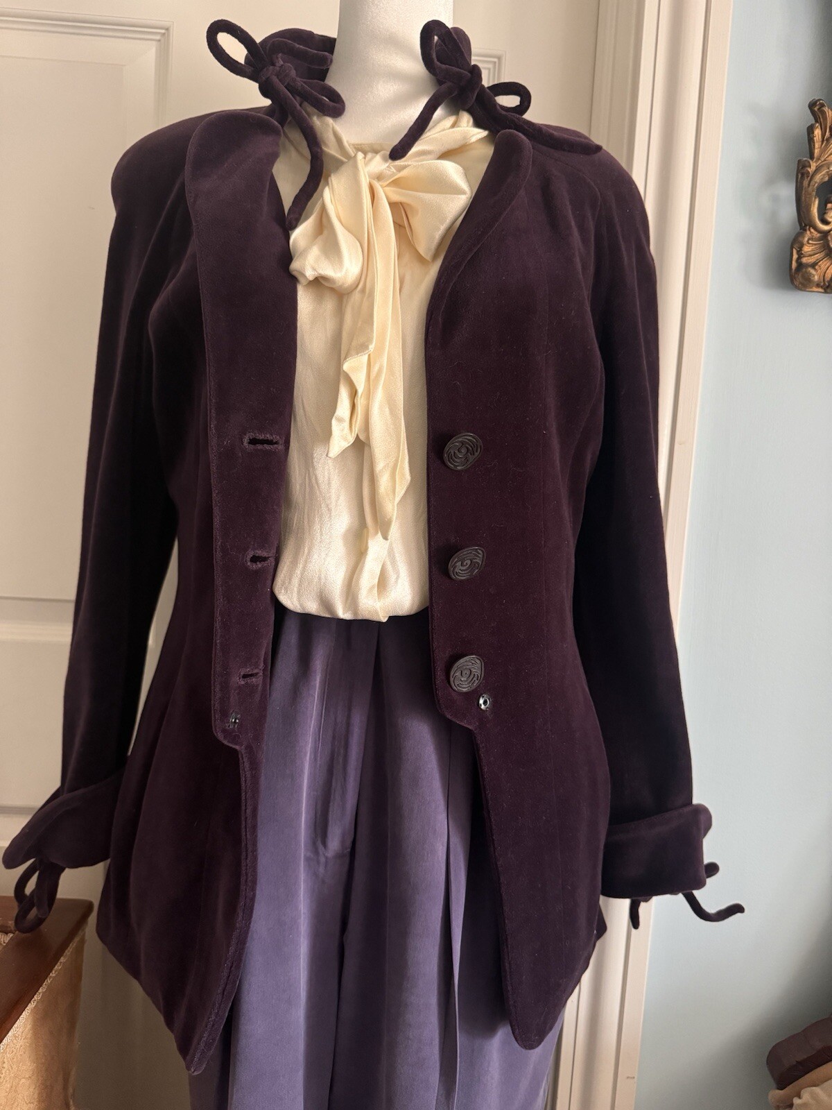 Vintage Chloe Velvet Jacket Purple Rare Find SM