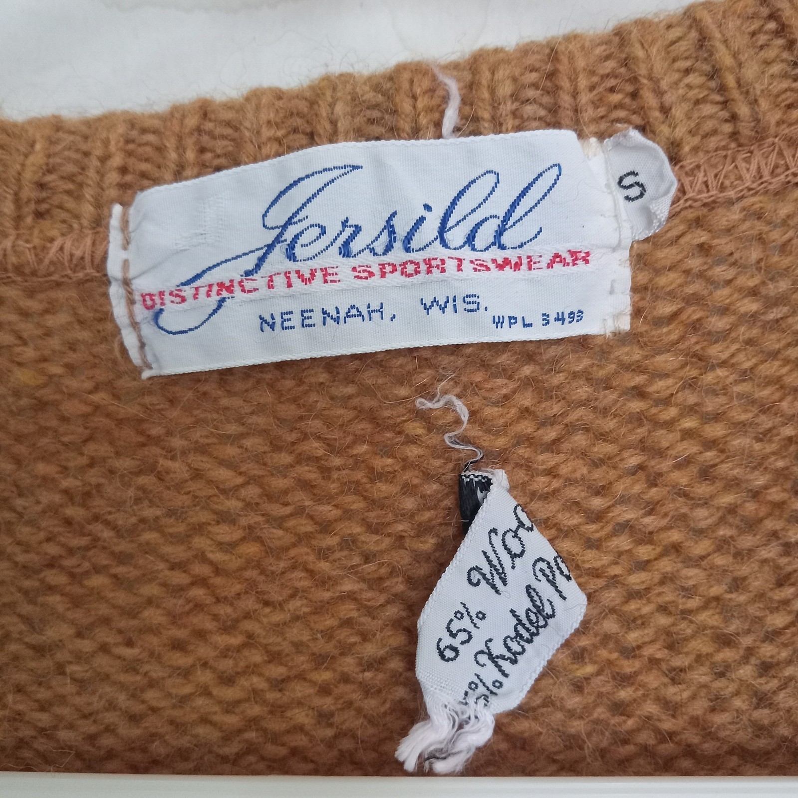 Vintage 1950s Jersild Wisconsin Wool Belted Knit Sweater