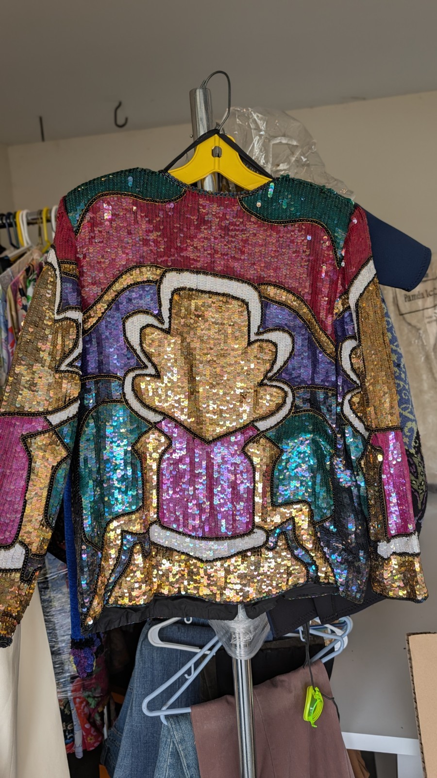 Vintage Rina Z 100% Silk Hand Beaded Sequin Jacket Art Deco India Women’s M