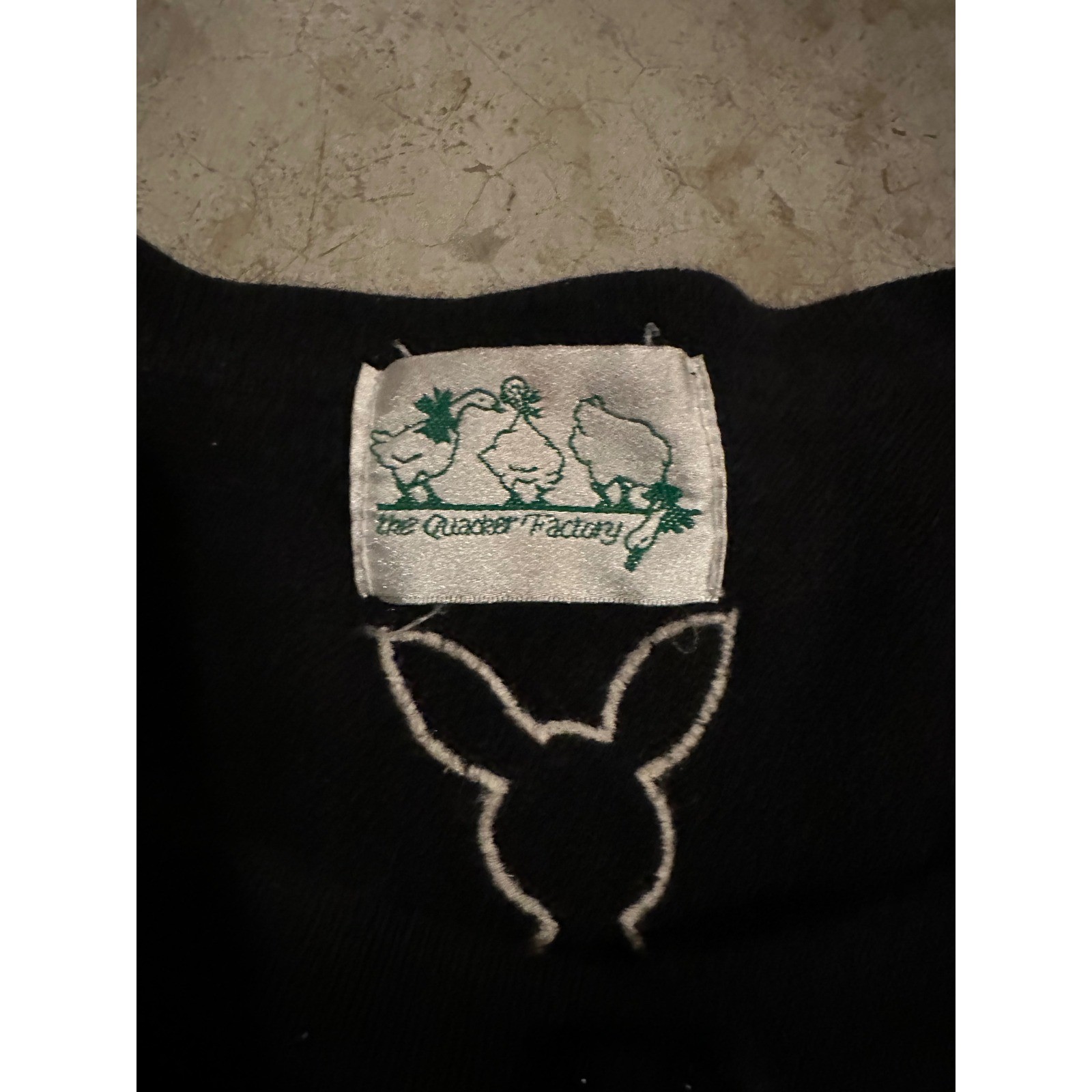 VTG Quacker Factory Cardigan Black Easter Bunny Rabbit Beaded Sweater Womens 2X