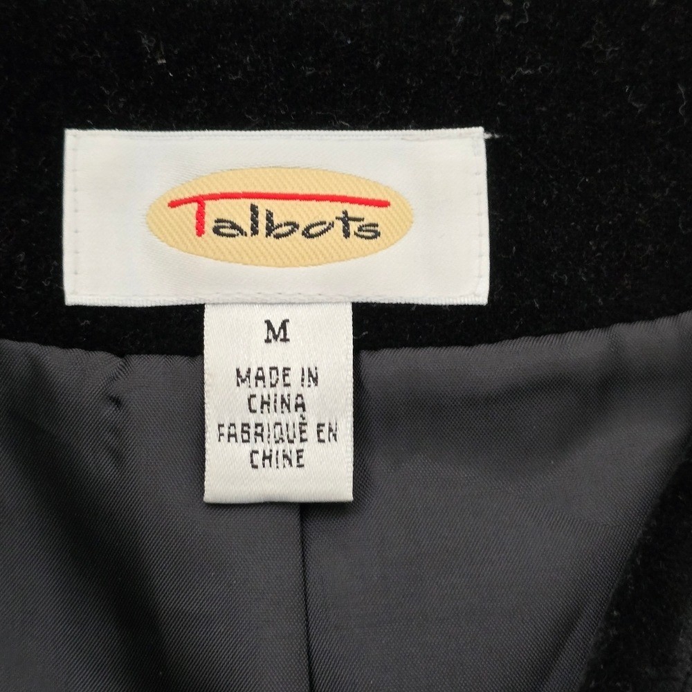 Talbots Vintage Black Red Green Embroidered Velour Wool Christmas Vest Medium