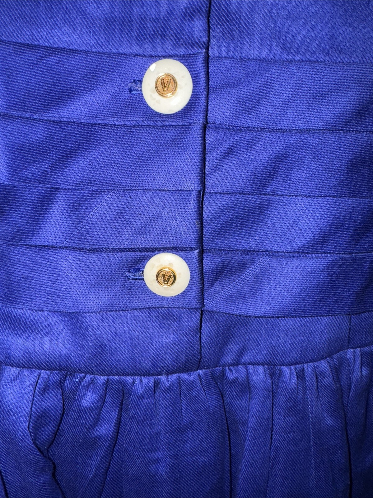 VTG Made Exclusively For Tesoro’s Philippines Embroidered Lines Blue Dress 10