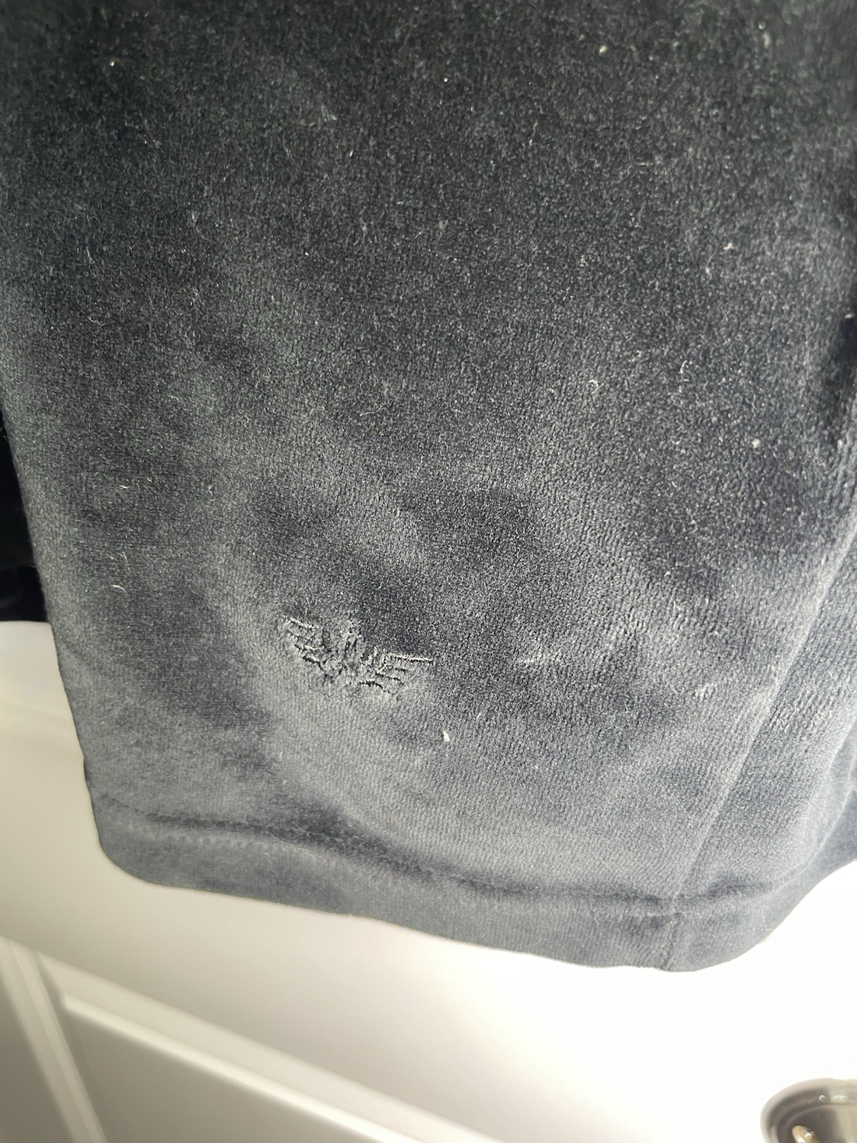 Vintage (92) Dockers Large Black Velvet Turtleneck Long sleeve Logo Embroidered