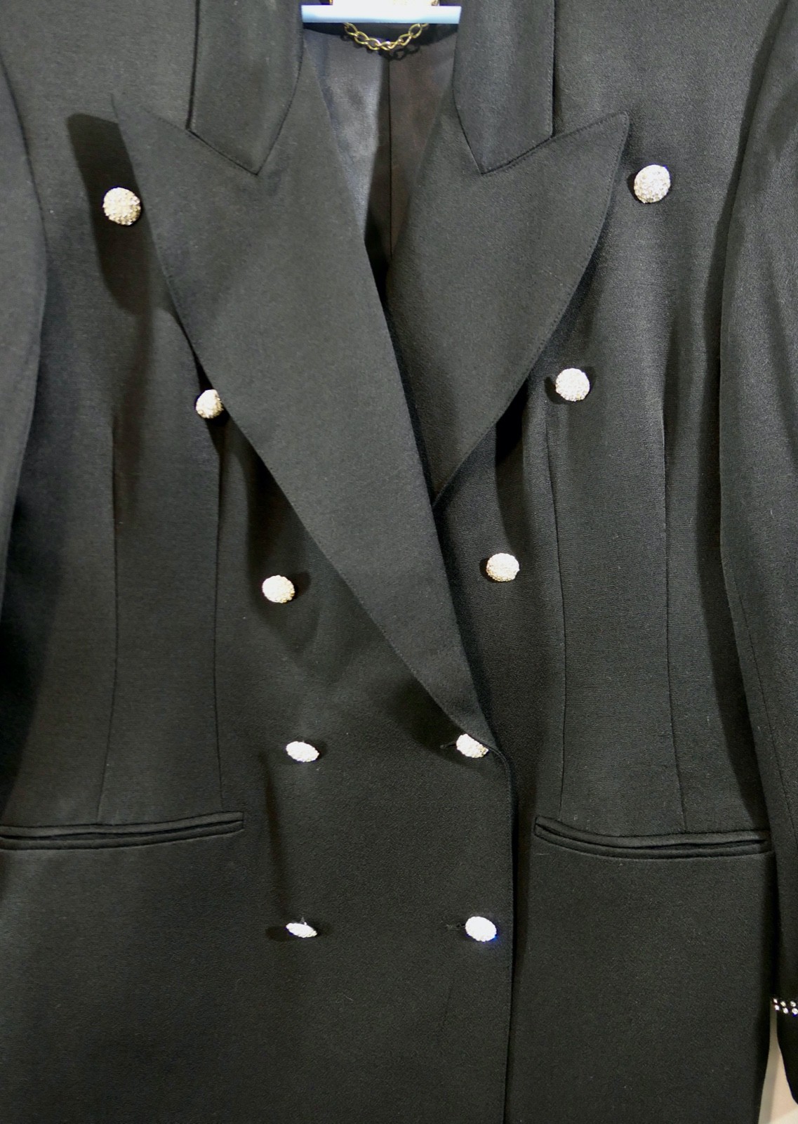 Vintage 80s 90s Criscione NY Cache Rhinestone Blazer Jacket XL
