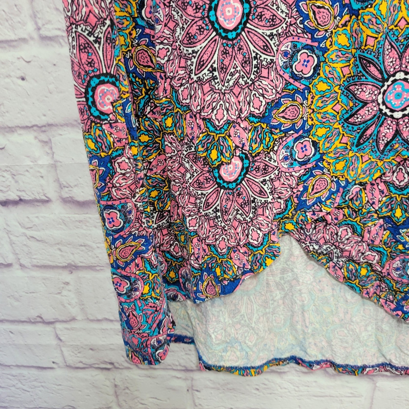Artisan NY Mandala Paisley Floral Boho Maxi Skirt XL Stretch Tie Festival Indie