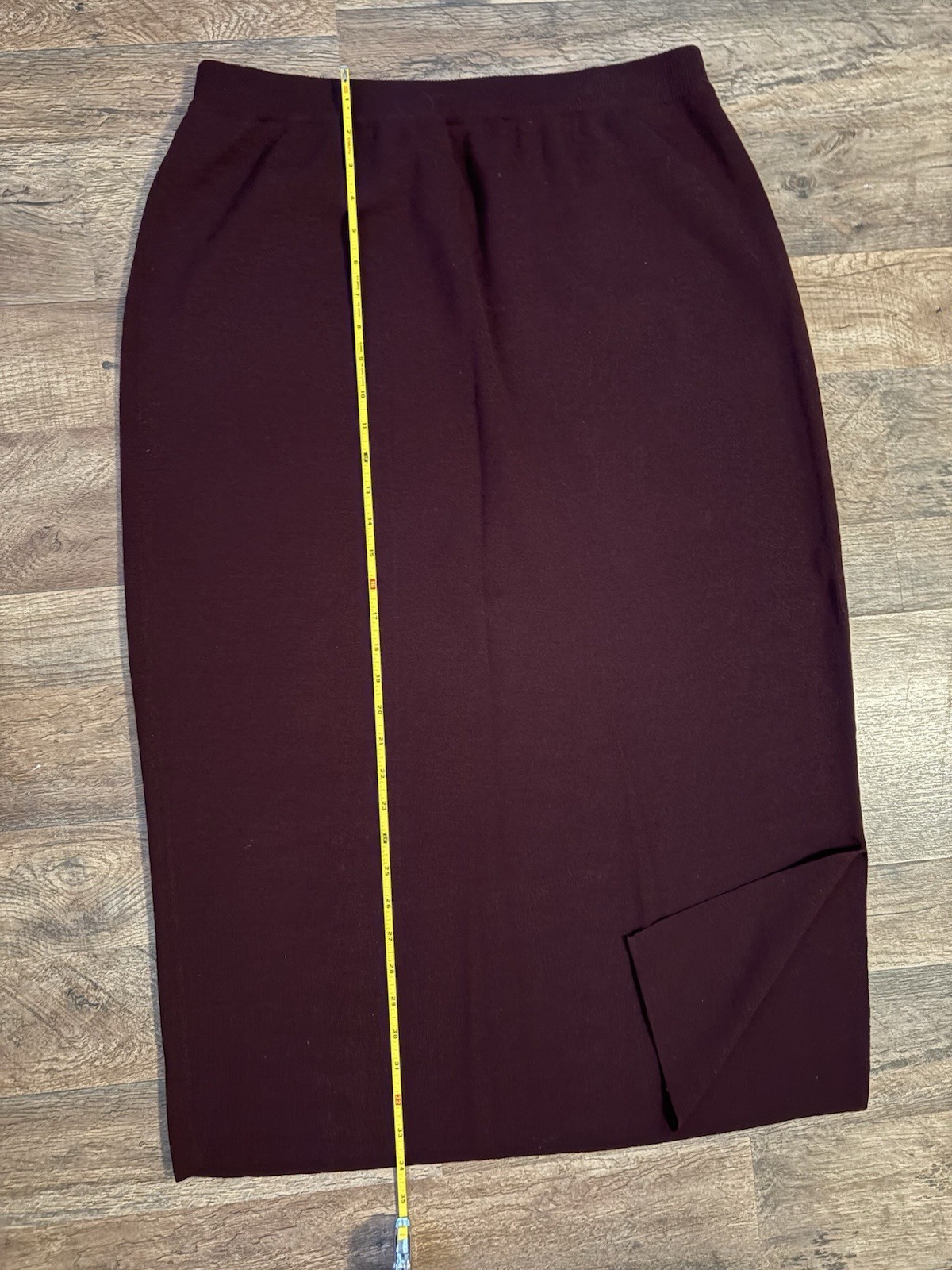 Vintage Elana By Tanner Burgundy 3 Piece Leather And Wool Skirt Set 1X