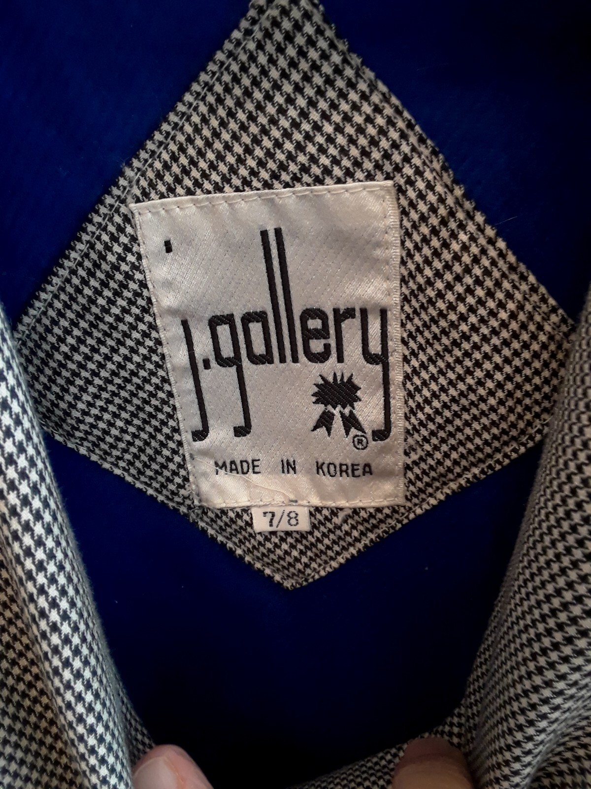 Vtg. 80s J. Gallery Midi Black And White Plaid Rain/winter Woman’s Coat Sz.7/8