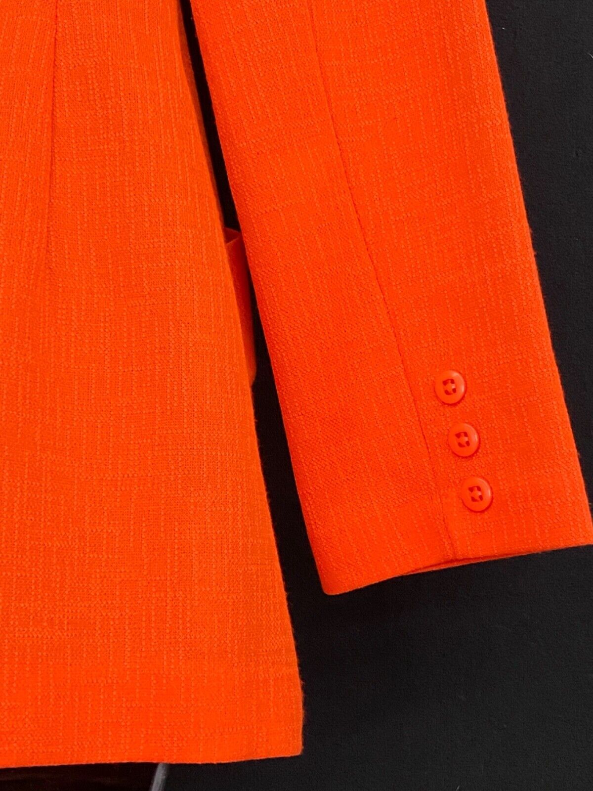 Vintage 1970s red orange jacket, white deadstock NOS Jantzen blazer S
