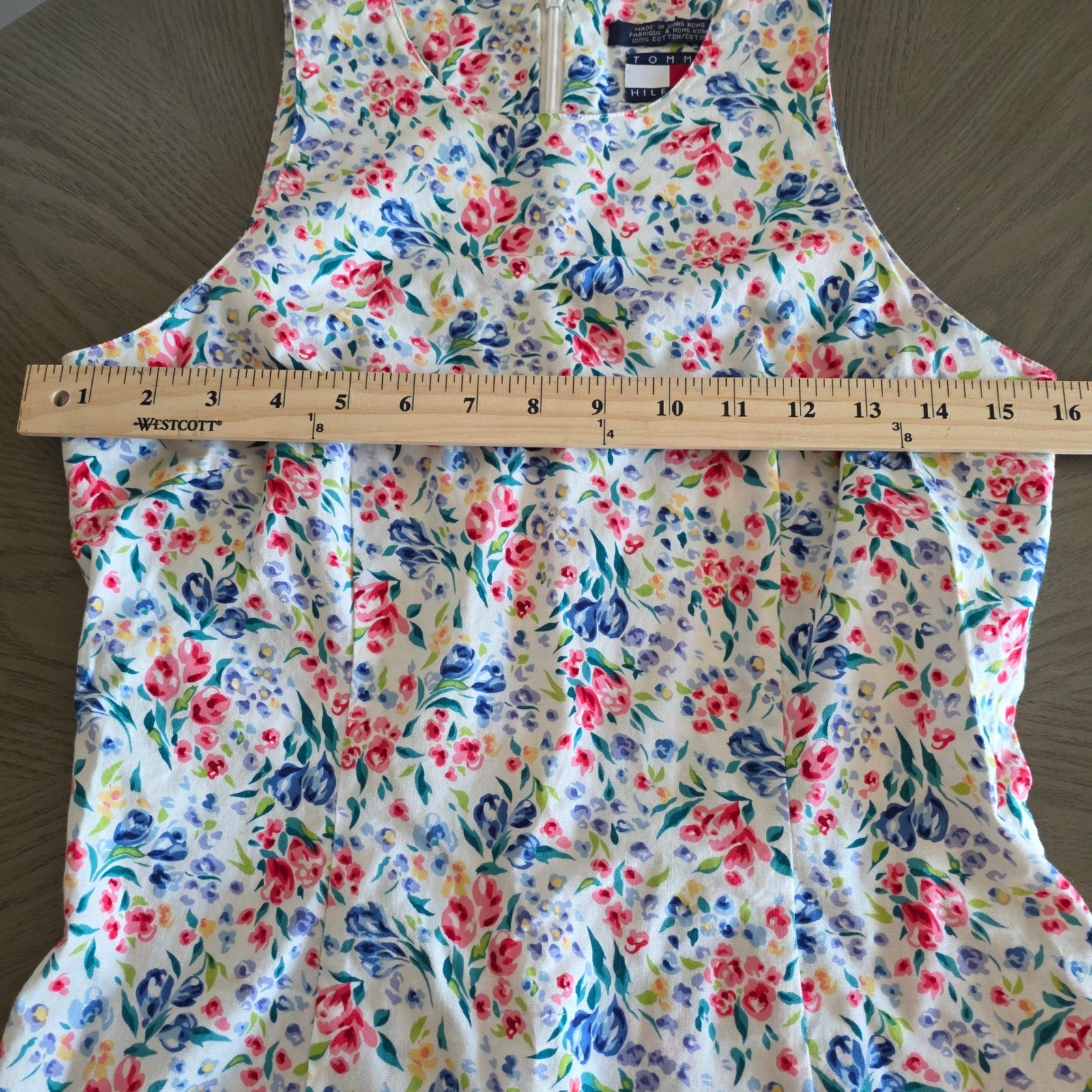 Vintage Tommy Hilfiger Floral Cotton Dress Size 2 90s Cottagecore Mini Dress