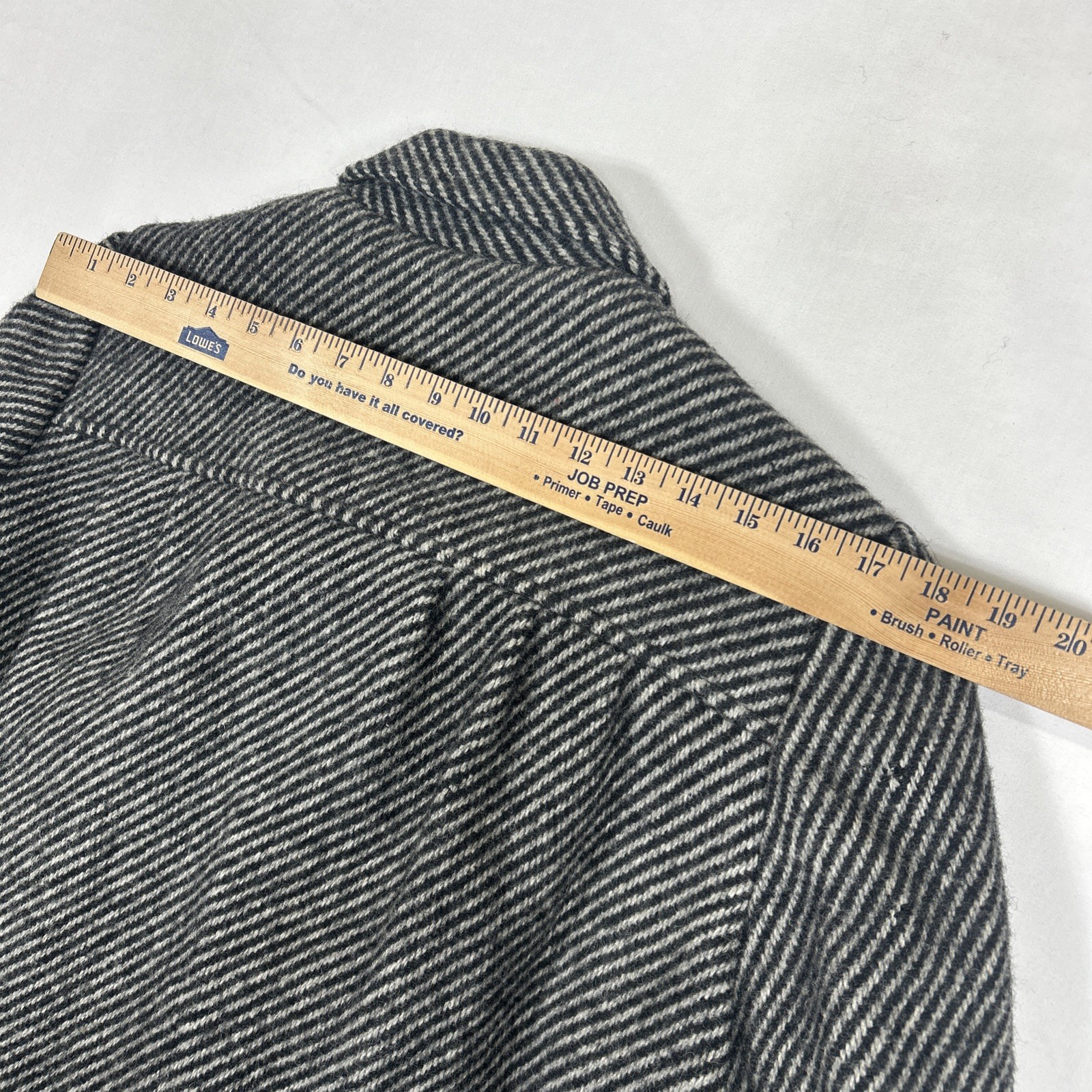 Vintage Bromleigh Coat ILGWU Union Made Gray Stripe Scarf Pure Wool Small/Medium