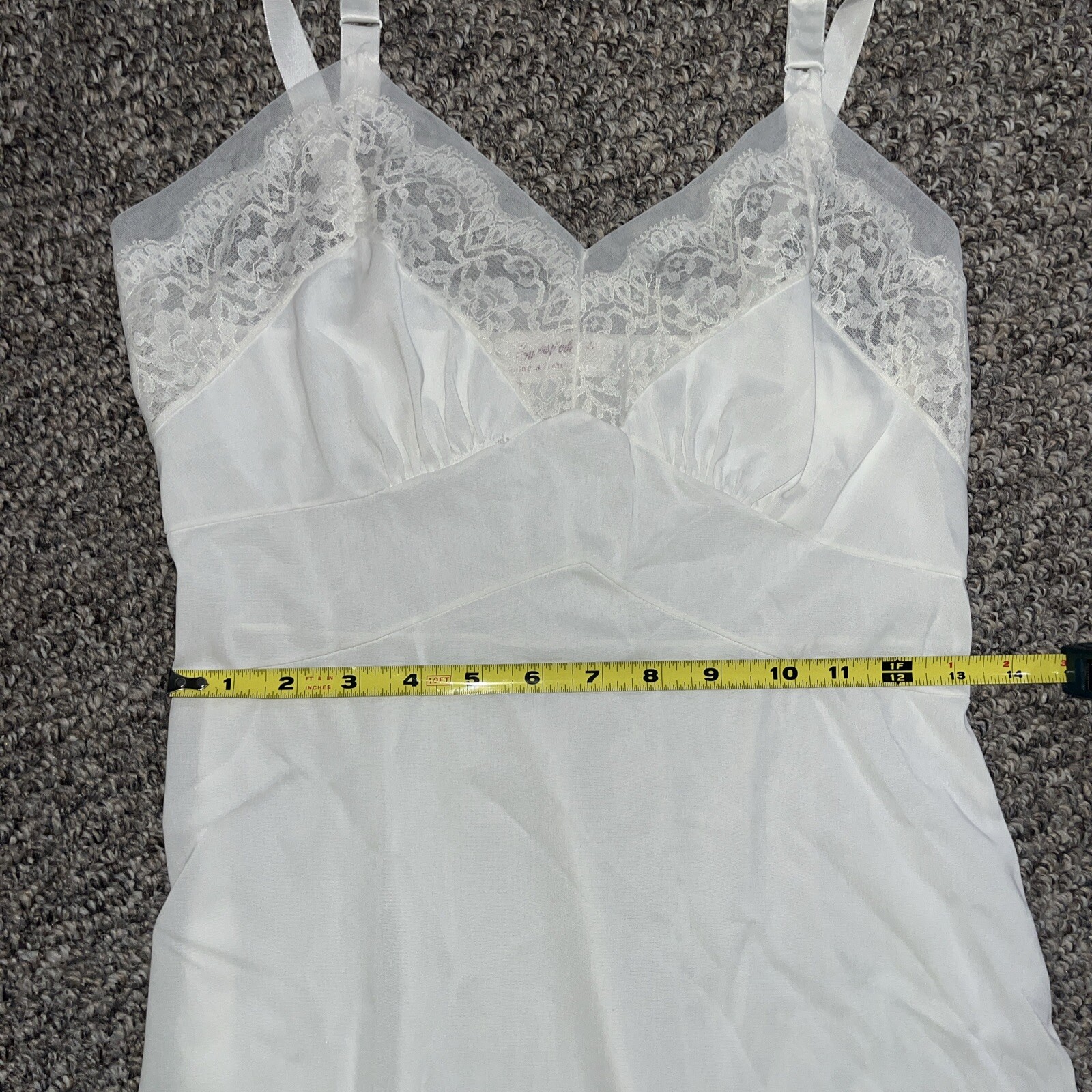Vtg Powers Model Nightgown Size 34 Lace Lingerie Slip Dress 40 Denier Nylon