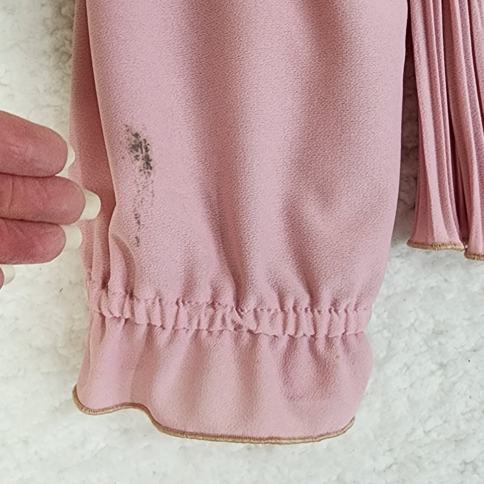 Ruffle Neck Blouse Vintage 70s Pink Sz 14 Boston Maid Pink Ruffled Top #1355