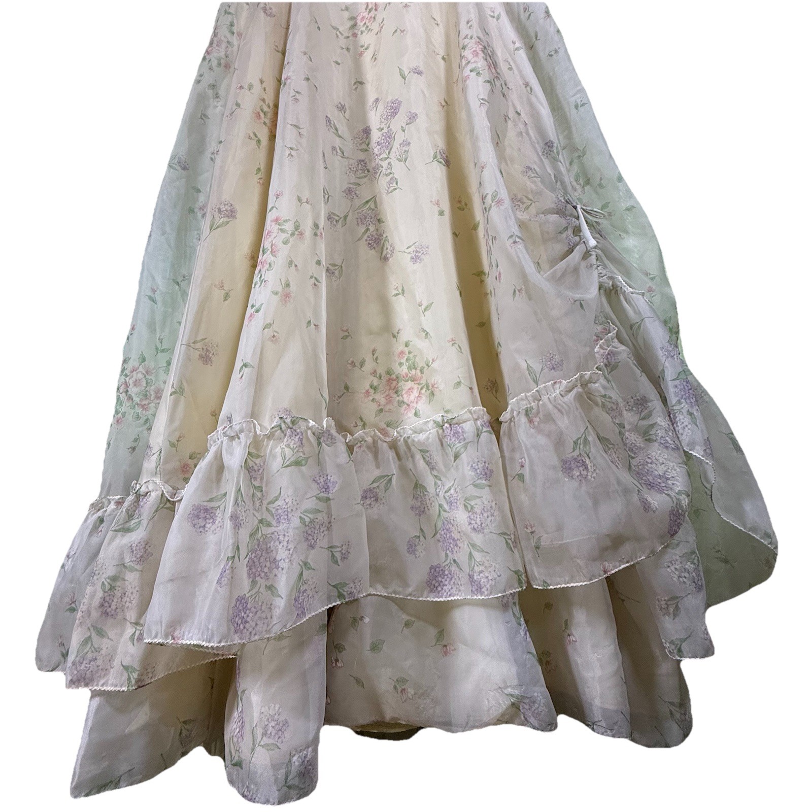 International Ladies Garment Workers Union whimsical Prairie 70s Ruffled Dress