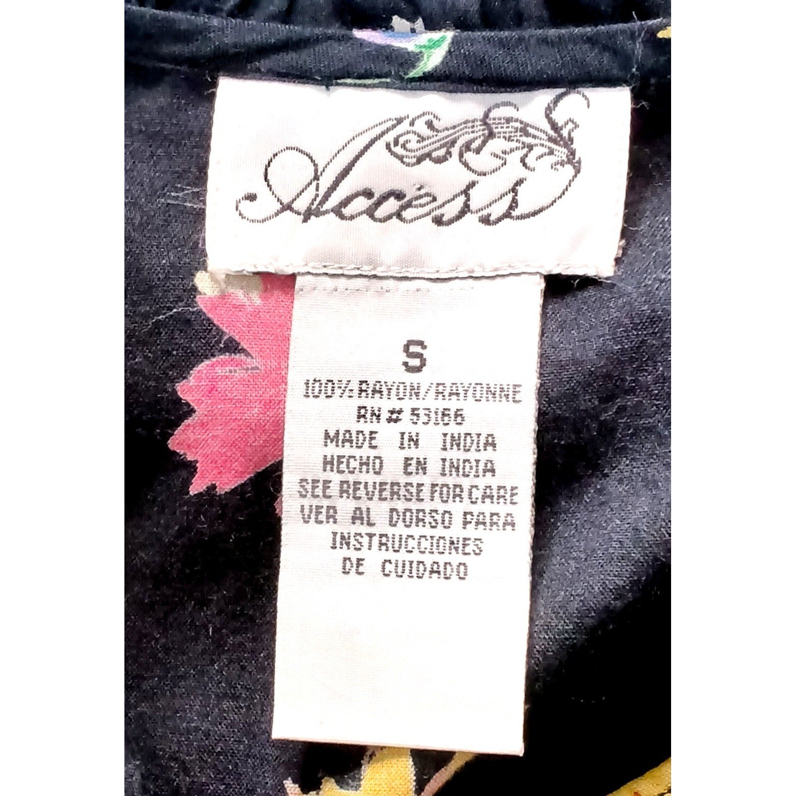Access Vintage Floral Romper Shorts Women Small Black Short Sleeve Button Front