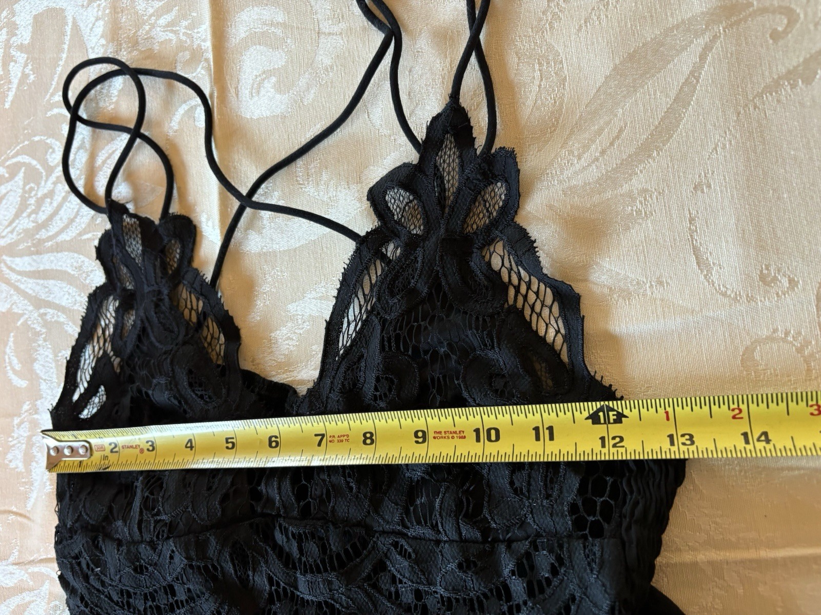 Black Goth Lace Cami Double Tier Peplum Shein Size Large Spaghetti Strap