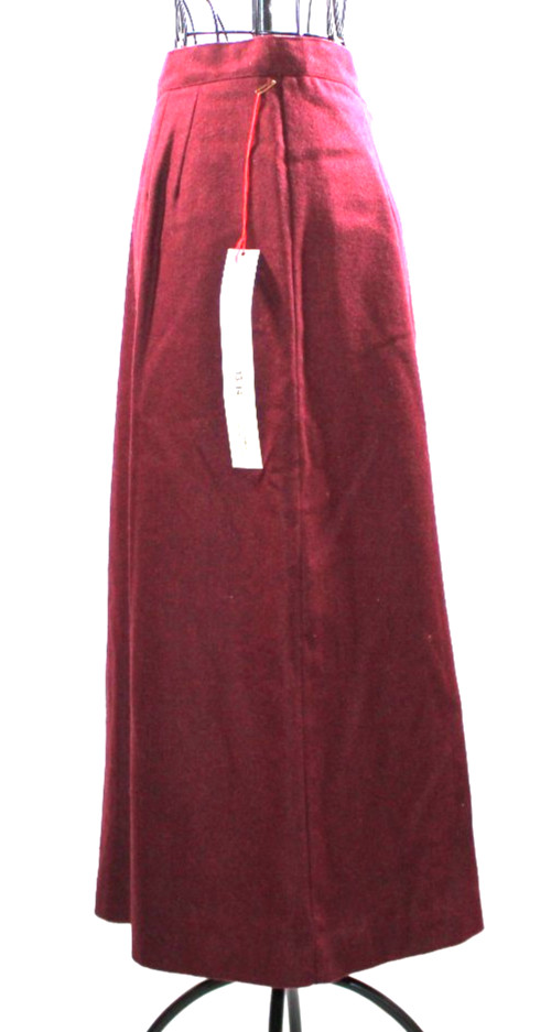 Vintage Sag Harbor Marina Pappas Wool Blend Skirt – Dark Red / Burgundy NOS