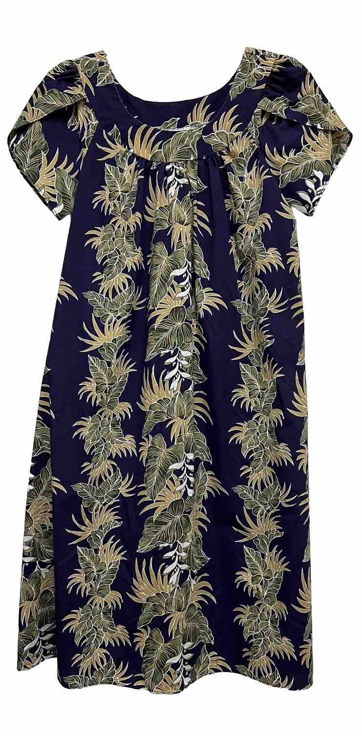 Hilo Hatties Tropical Hawaiian Blue Dress Women’s Size Small EUC