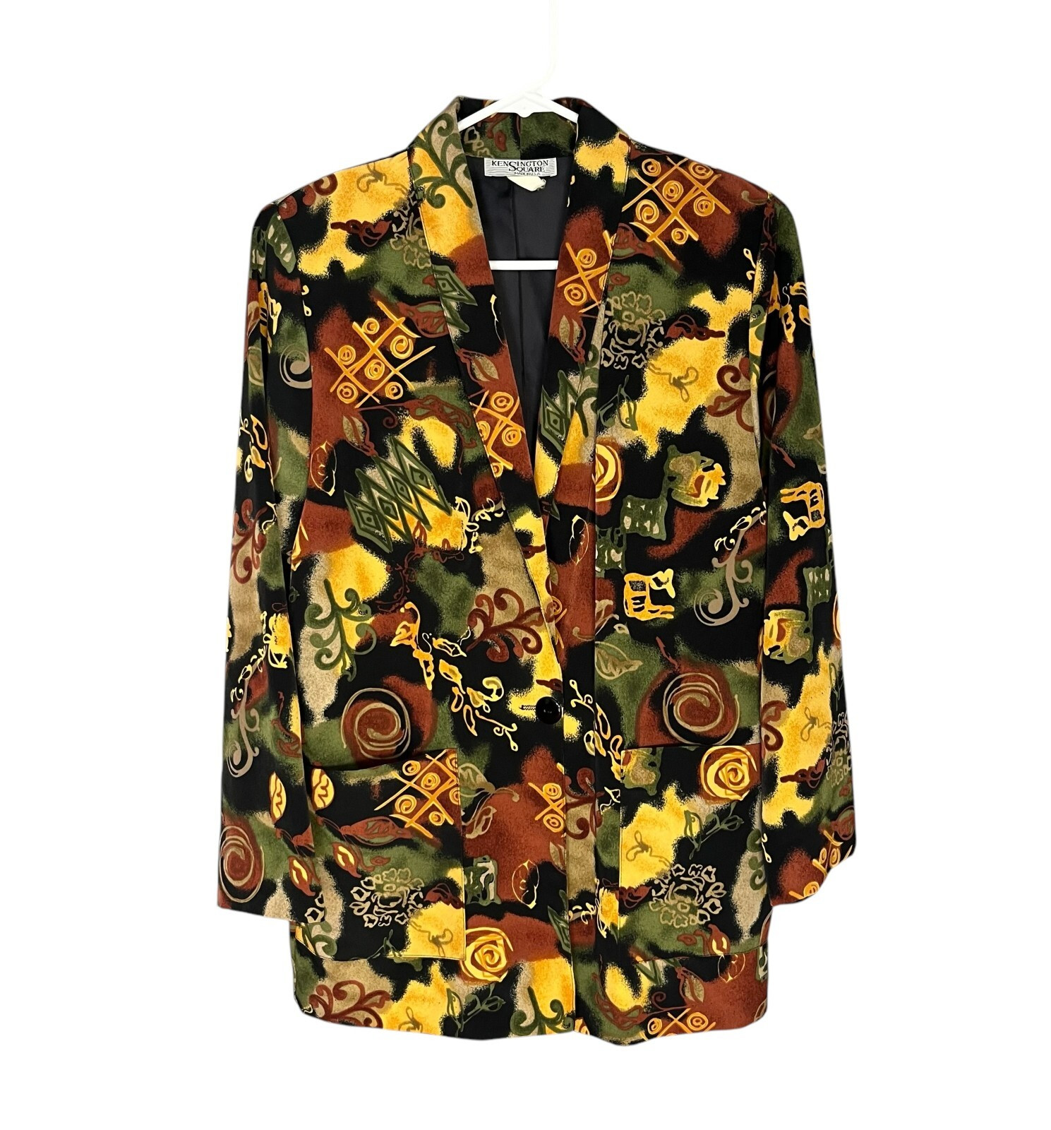Kensington Square Vintage Women’s 90’s Blazer Polyester Pockets S USA Made