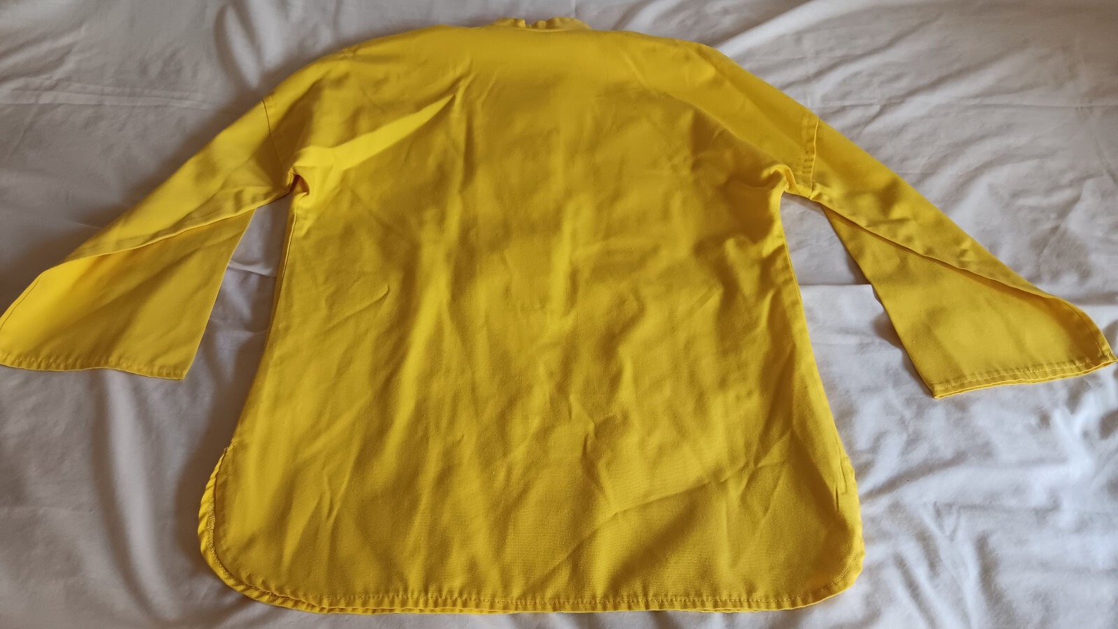 VINTAGE C. 1969 SEARS BRIGHT SUN YELLOW WOMENS SZ SML TUNIC SHIRT PULLOVER GOOD