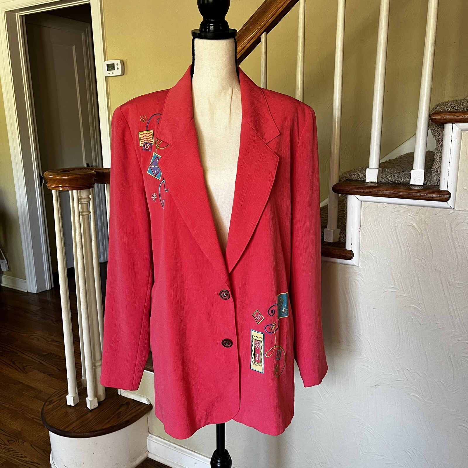 VTG City Girl By Nancy Bolen Blazer Hot Pink Women’s L EUC