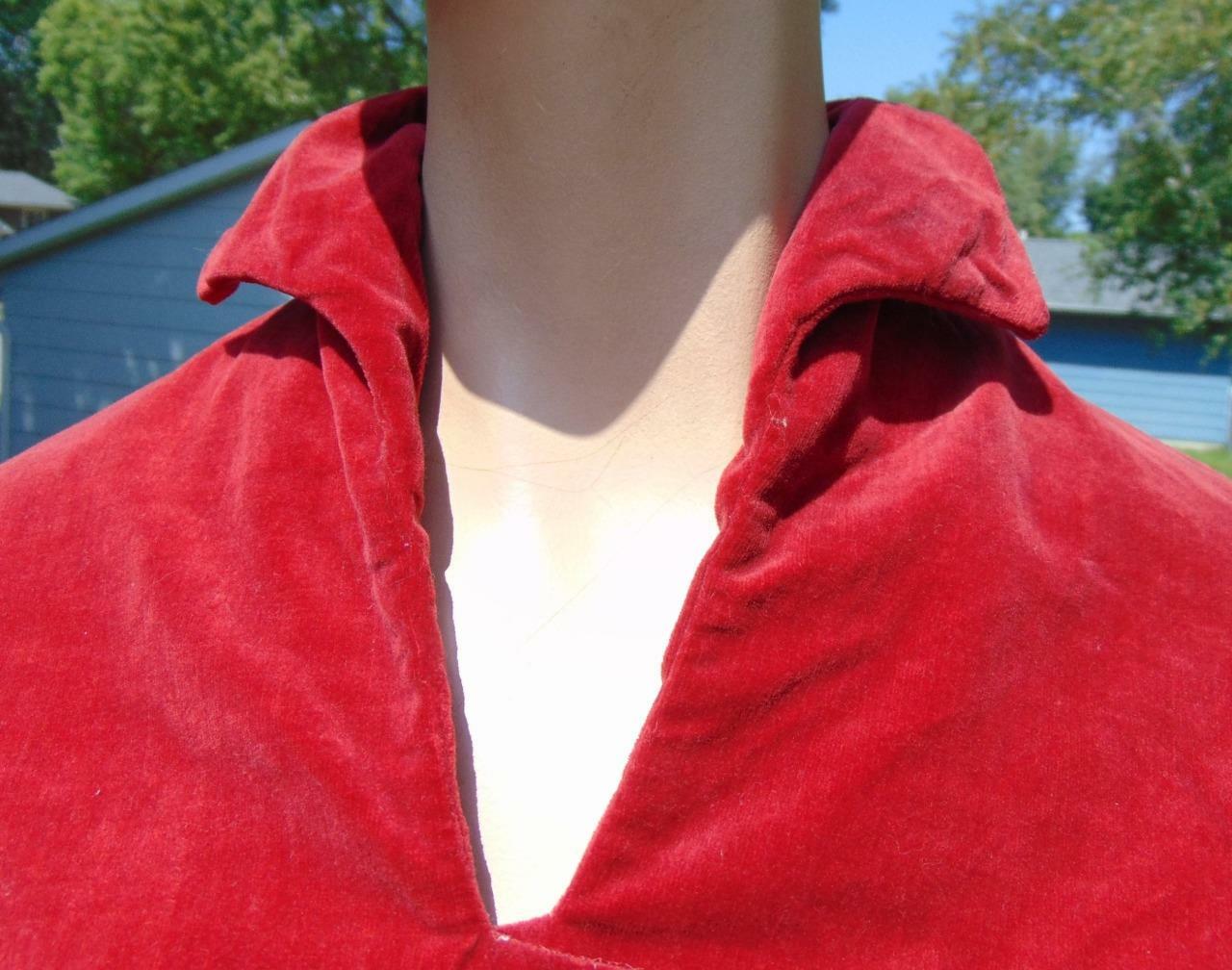 VTG 30S RED VELOUR CAPLET SMALL SIZE