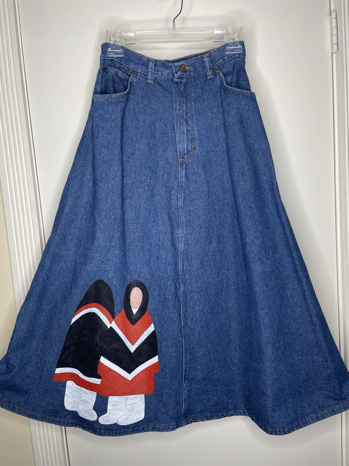 VTG Wrangler Juniors 8 9 Native American Southwestern Western Midi Maxi Skirt