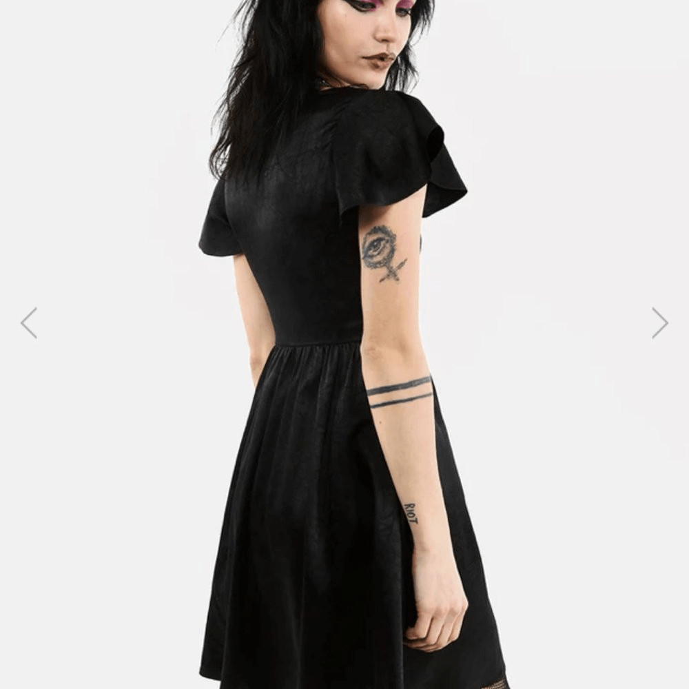Disturbia Dorian Black Goth Mini Dress Womens Size 4 NWT UK 8 NEW with TAGS