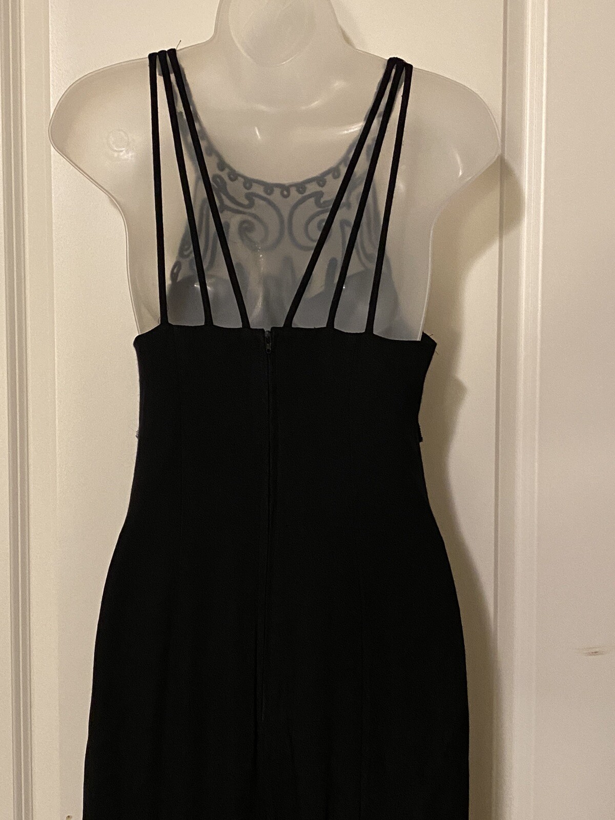 Blondie And Me Vintage Black Beaded Evening Formal Dress Made In USA Size 7