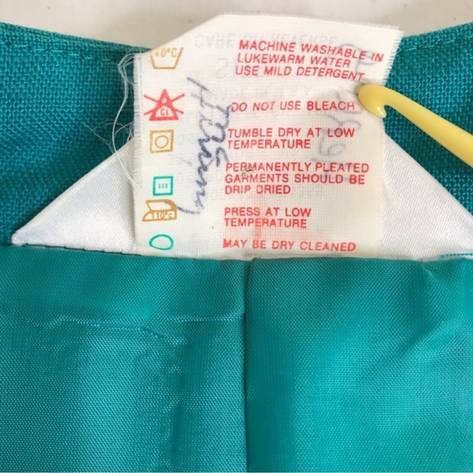 Vintage Tan Jay Div of Nygard Linen Blend Teal Open Front Blazer Jacket Women 12