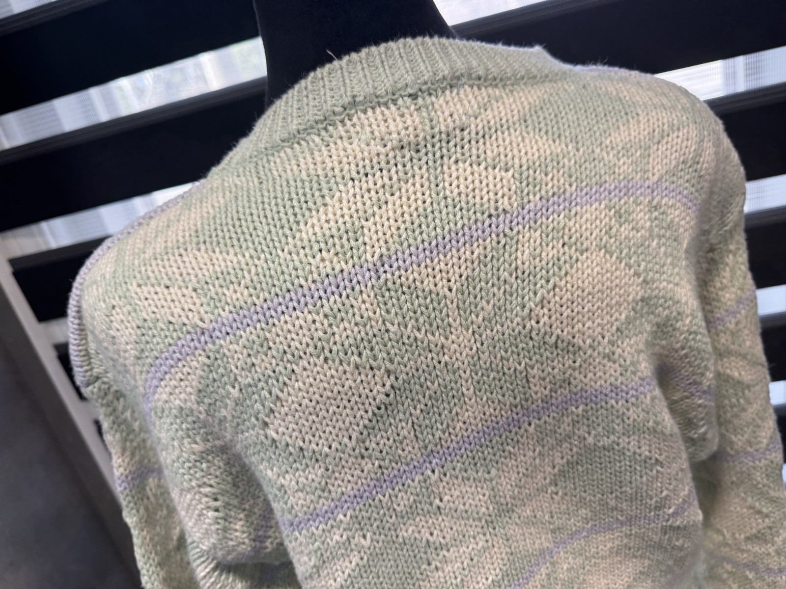 Boundary Waters Vintage 80s Knit Sweater Women’s Size Small Green Shoulder Pads