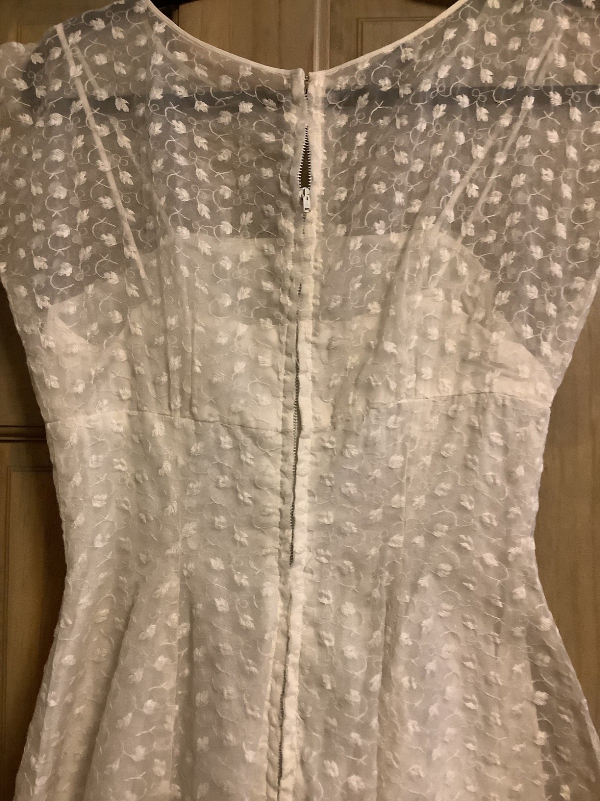 VTG 60s Henley Jr. Women’s White Summer Dress Short Cap sleeve extra small waist